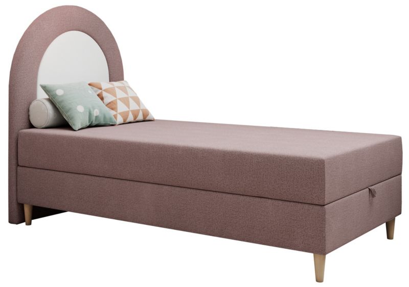 Łóżko młodzieżowe MKS Meble NEST 90x180 H3 różowy struktura topper T25 1szt.