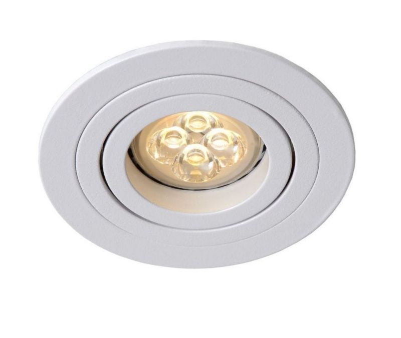 Oprawa sufitowa wpuszczana Lucide Tube biała ruchoma 1 x GU10 x 50W IP20 wym: 9,5 x 9,5 cm okrągła - 1 szt.