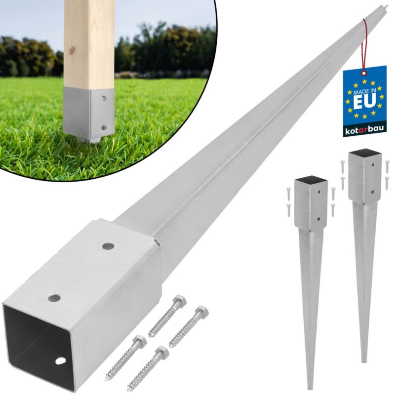 Podstawa słupa KOTARBAU kotwa wbijana do ziemi stalowa 50x50x600 mm 2 szt.