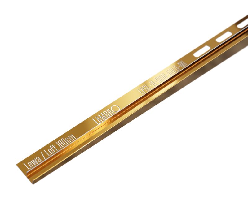 Listwa brodzikowa podłogowa spadkowa do szkła lewa LPS Lambro złoty połysk 180cm 1 szt.