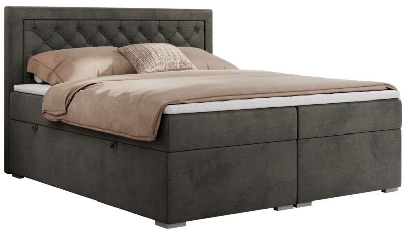 Łóżko kontynentalne MKS Meble JASIR 180x200 H3 ciemnoszary welwet 1szt.