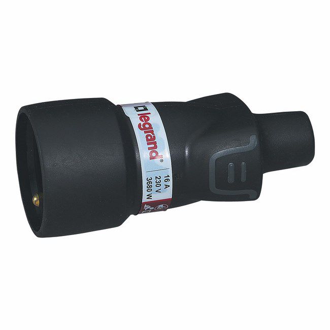 Gniazdo Legrand czarna guma 2P + Z