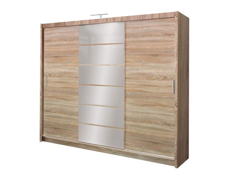 Szafa przesuwna MIRJAN 24 Malibu + LED dąb sonoma 1 szt.