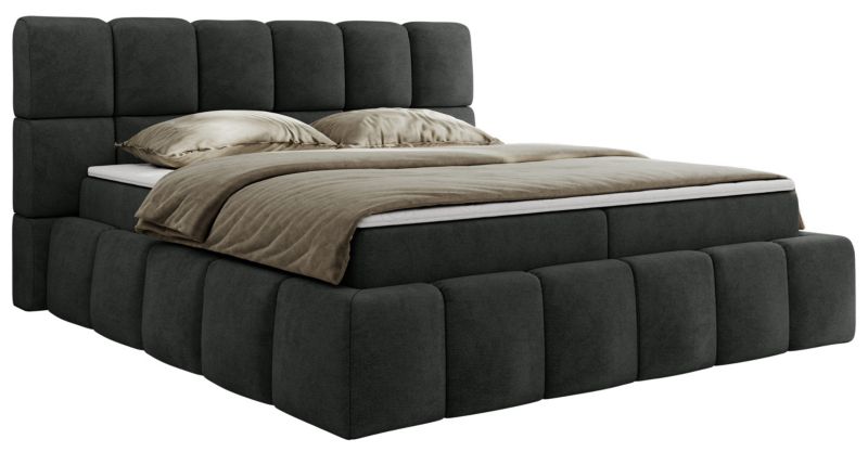 Łóżko kontynentalne MKS Meble NIRA 140x200 H4 ciemnoszary struktura 1szt.