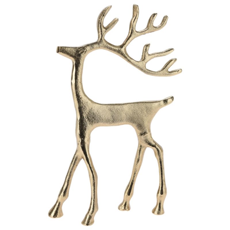 Renifer Figurka EDANTI Duża Świąteczna Stojąca Dekoracja Ozdoba Złoty 20x31 cm 1 szt.