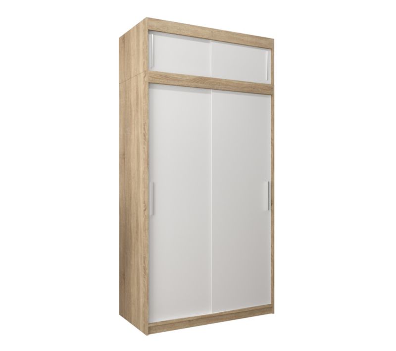 Szafa przesuwna Garderoba Abiks Tokyo 120 sonoma + biały z nadstawką 1 szt.