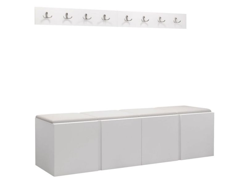 Garderoba MIRJAN 24 Orion VII biały + biała ekoskóra 1 kpl.