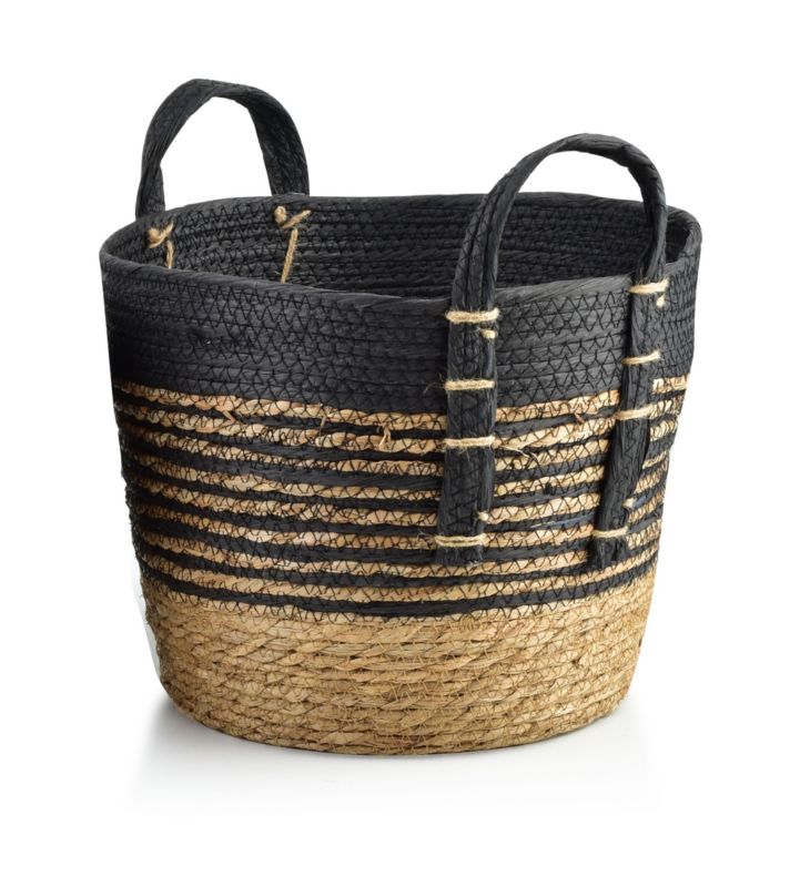 Kosz MONDEX BALI 33 x 33 x 26 cm czarno-beżowy 1 szt.