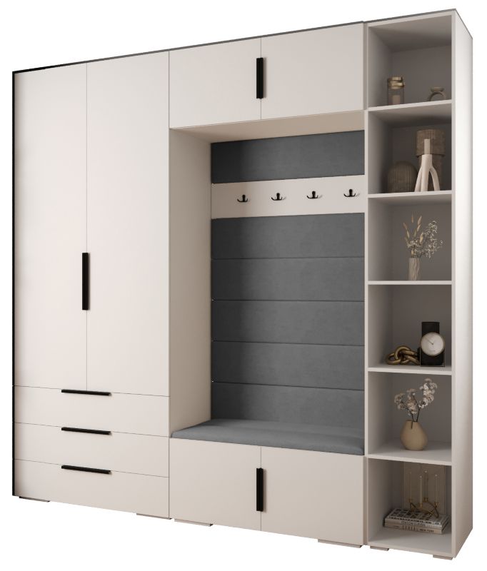 Garderoba do przedpokoju Abiks INOVA 1 Z10 biały+czarny+manila16 1szt.