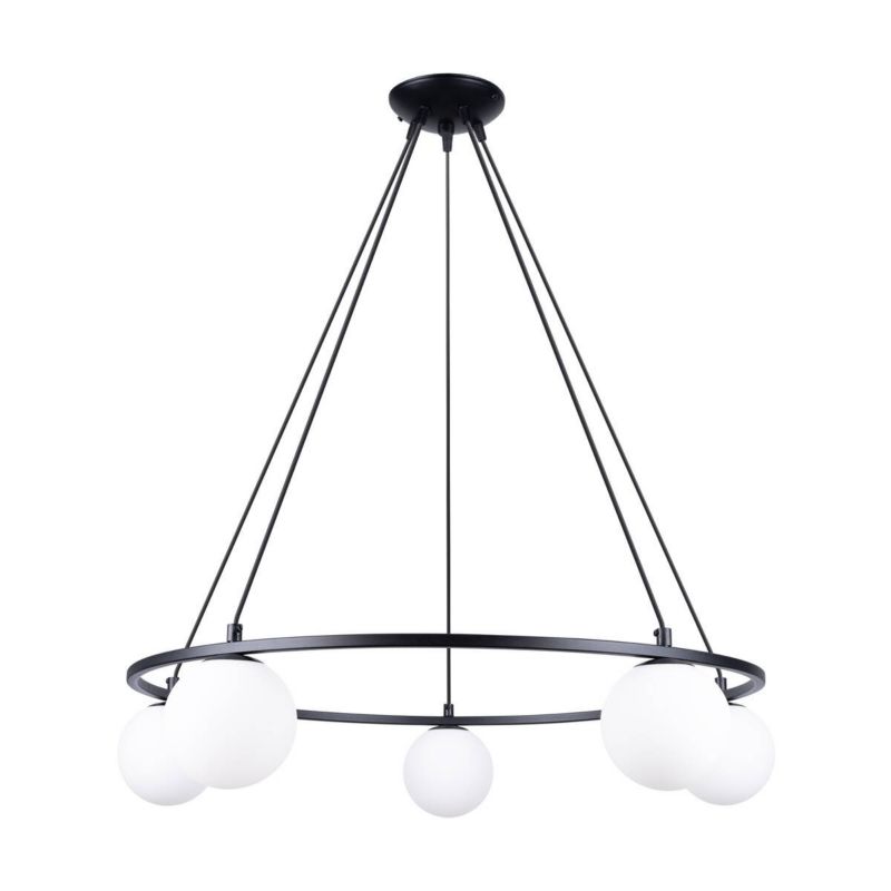 Lampa wisząca Sollux Lighting Yoli 5569 czarna szerokość 80 cm 5xG9 x 1 szt.