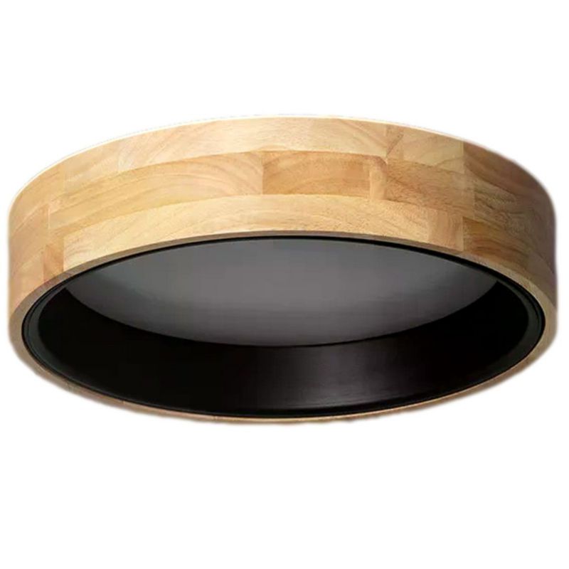 Plafon sufitowy lampa Abruzzo Naturale jasne drewno-czarny LED 16W 3000K-6000K 1000lm IP20 wym: 9,5 x 37 x 37 cm drewno - 1 szt.