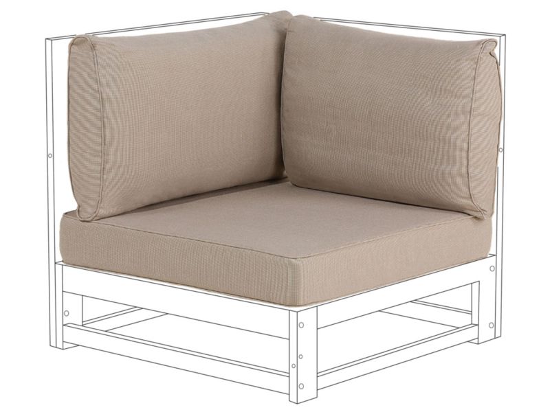 Komplet poszewek dodatkowych na poduchy ogrodowe Timor Beżowoszary 1 kpl