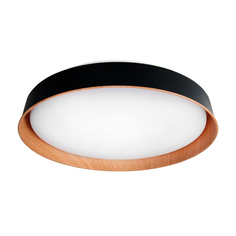 Plafon LED XUDO 54W 40cm 3CCT z pilotem Czarny Drewno 1 szt.