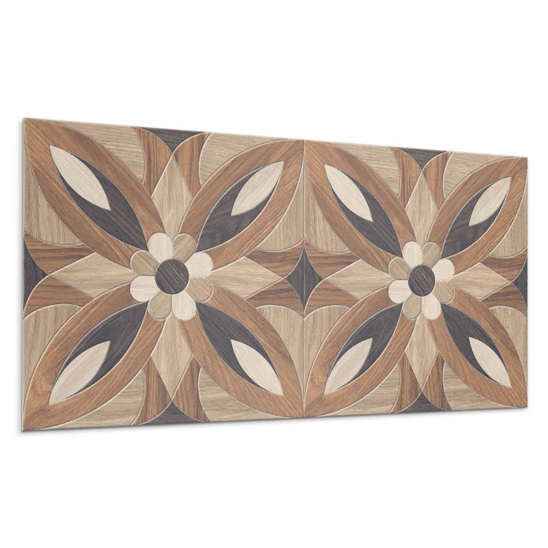 Panel samoprzylepny Wallfluent 120x60 cm Drewniane kwiaty w stylu naturalnym 1 szt.