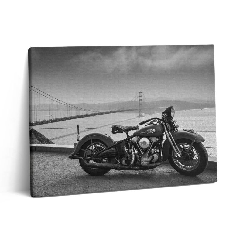 Obraz na płótnie Wallfluent 80x60 cm Motocykl i most Golden Gate 1 szt.