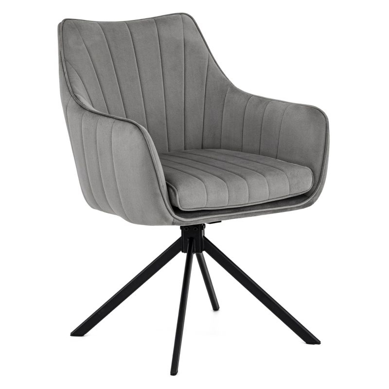 Krzesło obrotowe MebleMWM ALEX welur szary 1 szt.