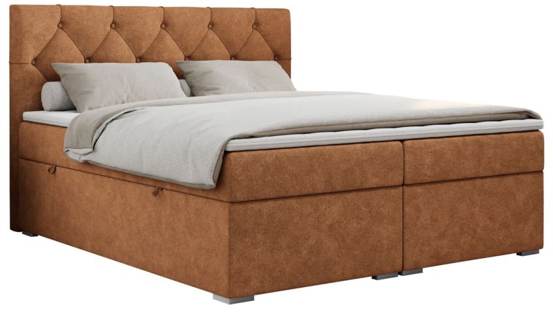 Łóżko kontynentalne MKS Meble ALDA 180x200 H3 pomarańczowy struktura 1szt.