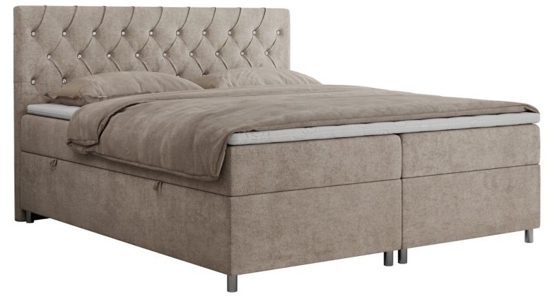 Łóżko kontynentalne MKS Meble ROMA 120x200 H3 Beżowy struktura 1szt.