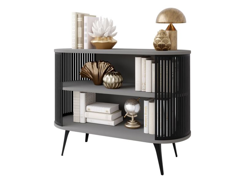 Komoda MIRJAN 24 Roenni czarny + jasny grafit 1 szt.