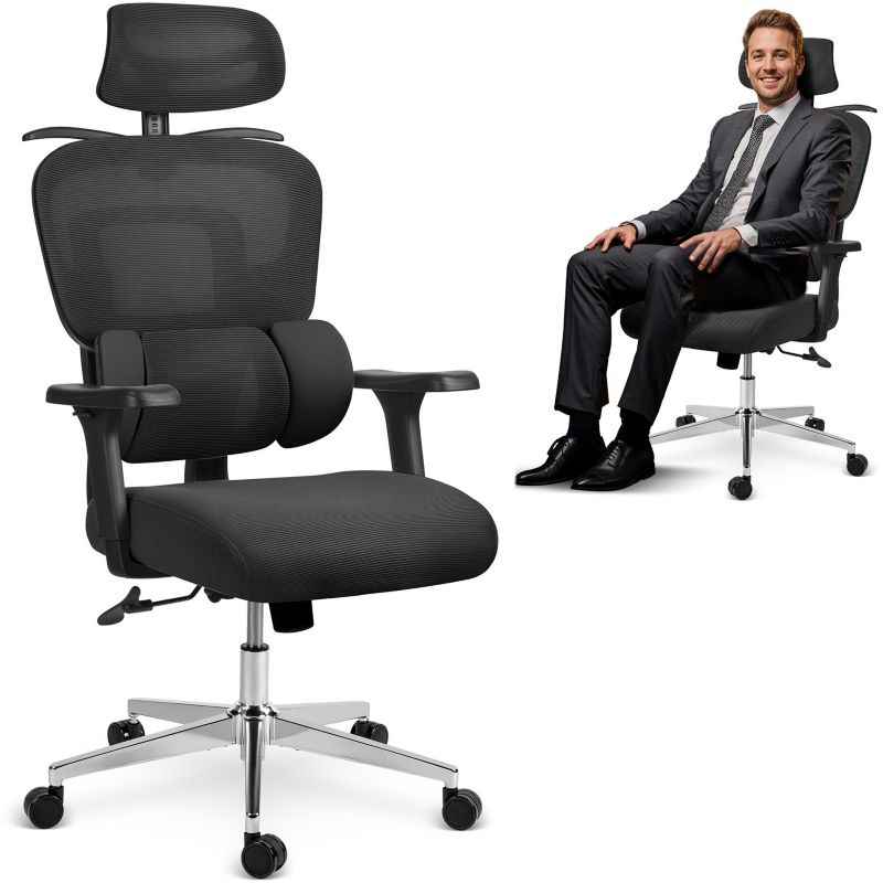 Fotel biurowy Sofotel Talin obrotowy ergonomiczny krzesło czarne 1 szt.