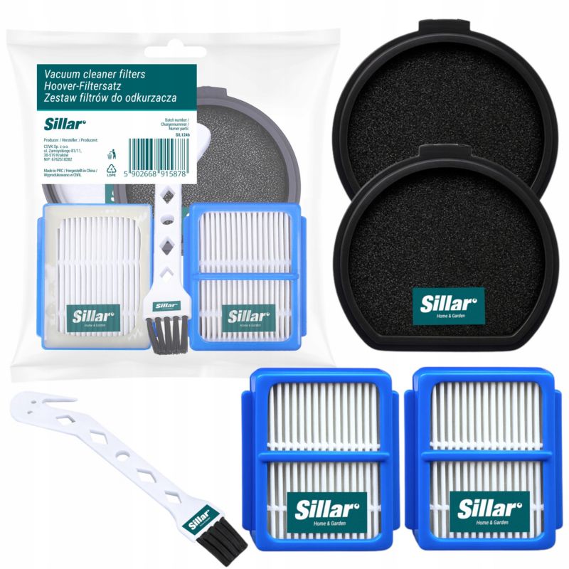 Filtr do odkurzacza, Sillar, zmywalny, progresywny, HEPA, 1xpędzel do czyszczenia, zamiennik do AEG Electrolux Pure Q9 PQ91, 5szt