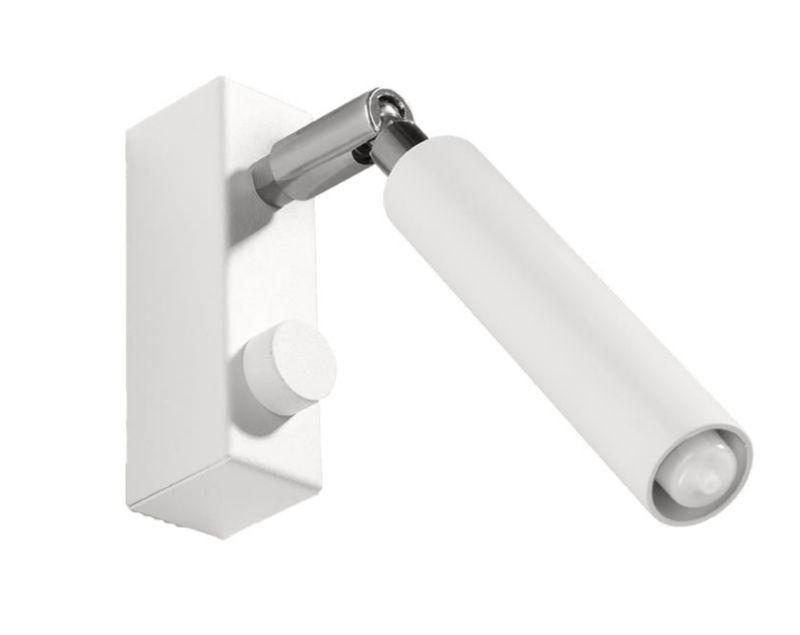 Kinkiet ścienny Sollux Lighting Eyetech biały chromowany 1 x G9 x 12W IP20 wym: 10 x 3 x 23 cm - 1 szt.