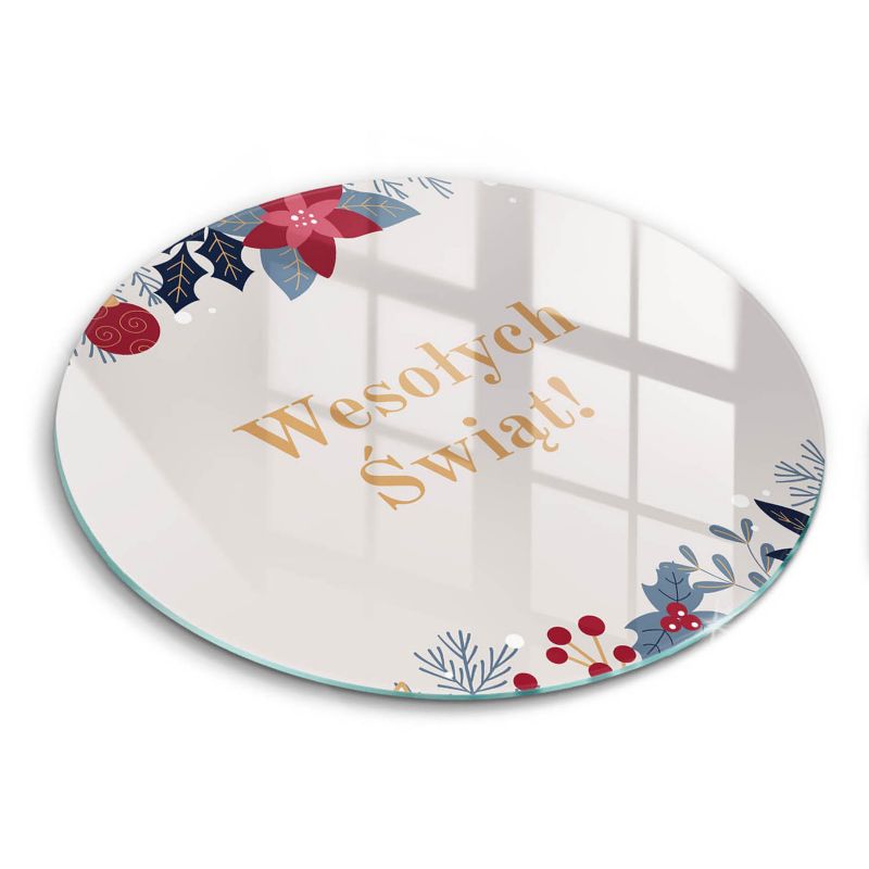 Szklana deska do krojenia Wallfluent fi40 cm Boże Narodzenie: Wesołych Świąt 1 szt.