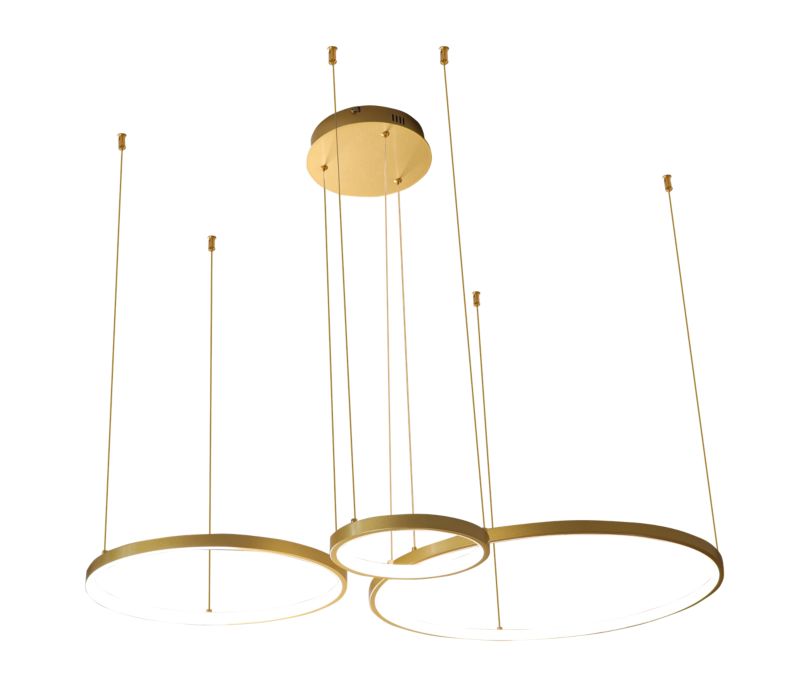 Żyrandol LED MasterLED Hodo 20/40/60cm 77W 3000/4000/6500K lampa wisząca z pilotem stylowa złota 1 szt.