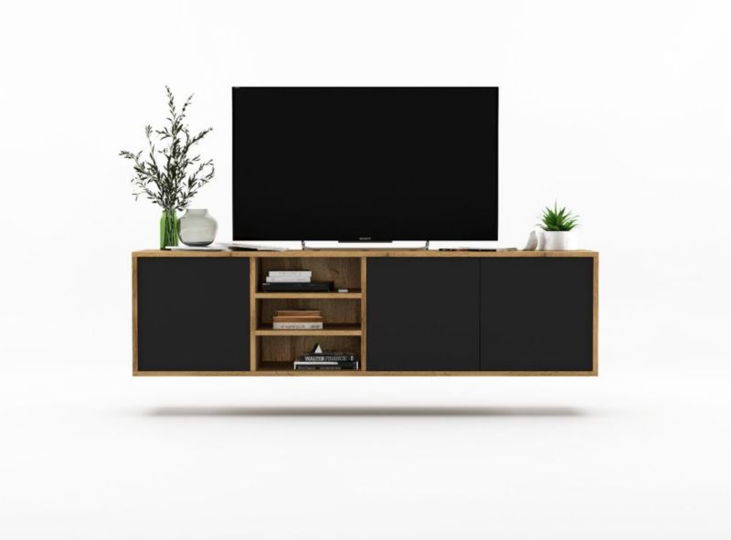 Szafka RTV Meble Lindner NILA 7 150 dąb wotan/biały mat 1 szt.