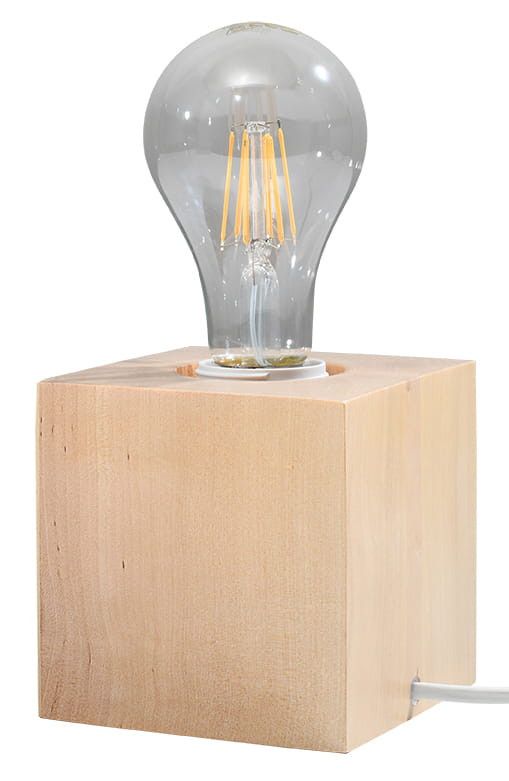 Lampka stołowa Sollux Lighting Ariz jasne drewno 1 x E27 x 60W IP20 wym: 10 x 10 x 10 cm drewno - 1 szt.