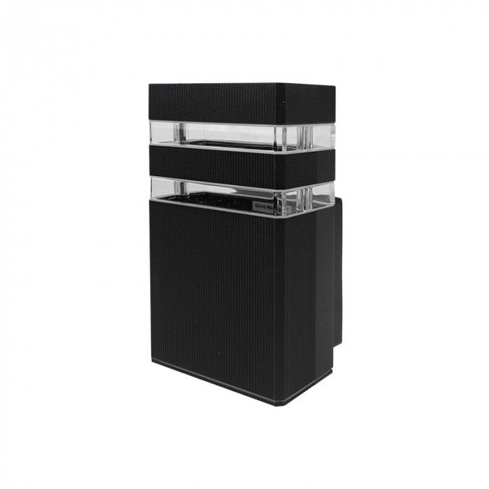 Kinkiet ścienny zewnętrzny Ecolight Kinkiety czarno-przezroczysty 1 x GU10 x 35W IP54 wym: 19,5 x 10,5 x 6,5 cm - 1 szt.