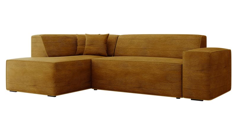 Narożnik MIRJAN 24 tapicerowany Lordin Sztruks lewy musztardowy 1 szt.