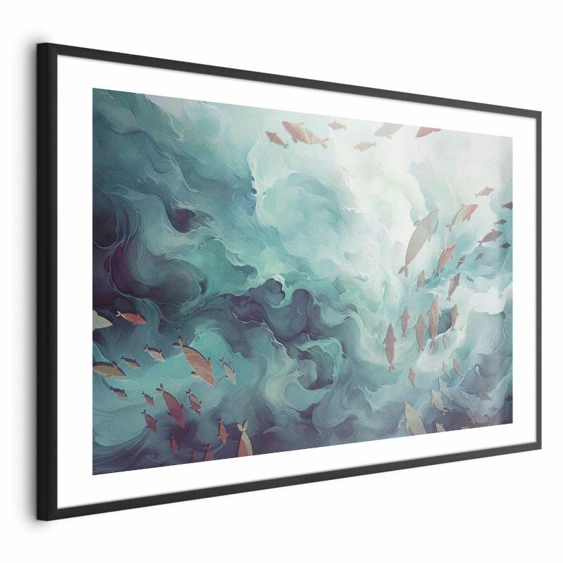 Plakat Artgeist Ryby w oceanie 60x40 cm z ramą czarną 1 szt