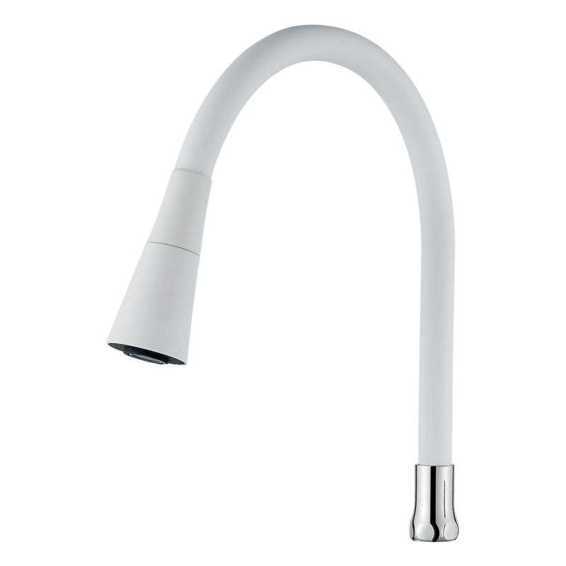 Dwufunkcyjna elastyczna wylewka Invena do baterii, biały / chrom 1 szt.