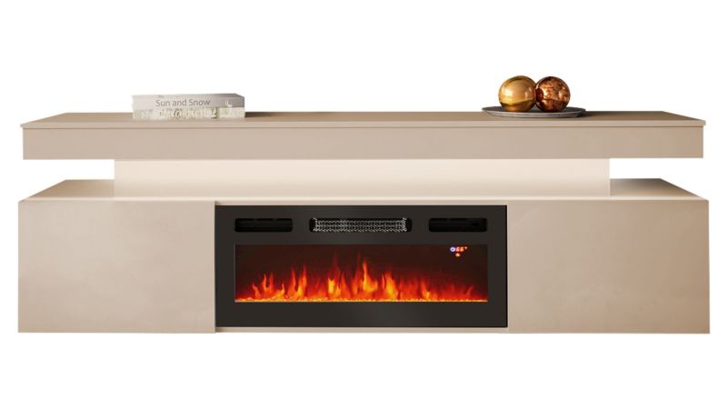 Szafka RTV MIRJAN 24 z kominkiem Glossa EF 2D 190 piasek pustyni 1 szt.