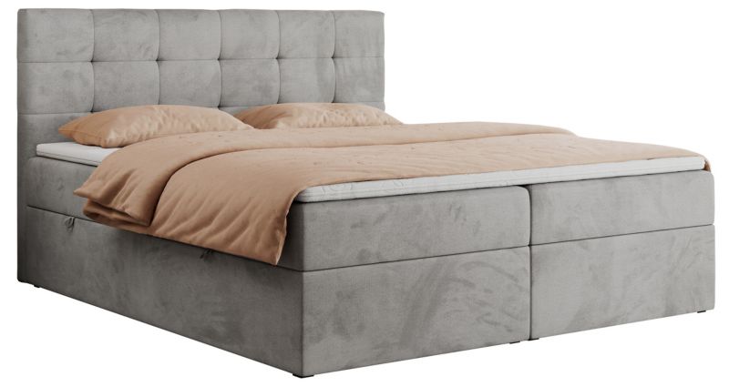 Łóżko kontynentalne MKS Meble CENTOS 180x200 H3 Jasnoszary welvet 1szt.