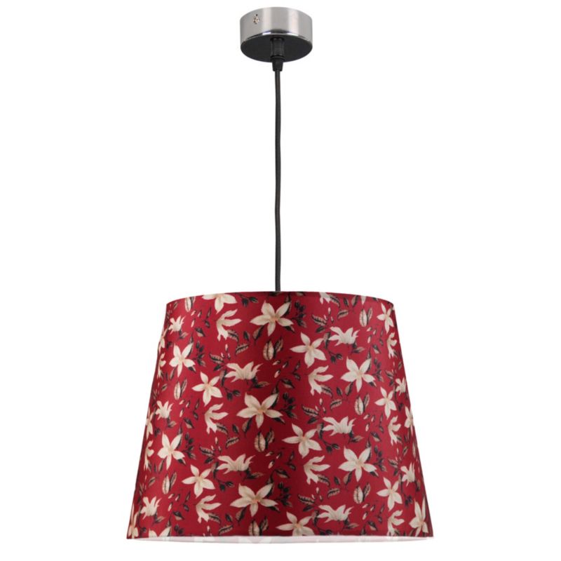 Lampa wisząca Sanico Goldlux nola chrom abażur stożek 35cm red nature E27 IP20 - 1 szt.