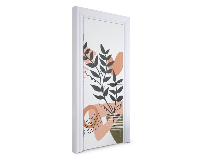 Naklejka na drzwi Wallfluent 75x205 cm Abstrakcyjna roślina 1 szt.