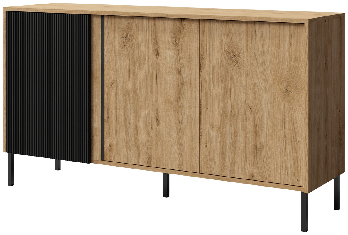 Duża komoda do salonu z lamelami 145 cm MALEZJA