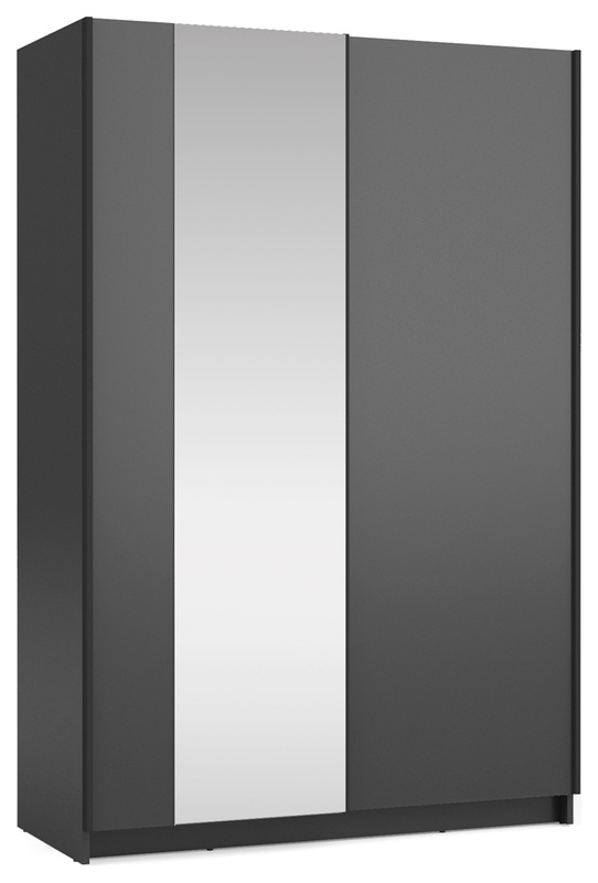 Nowoczesna szafa przesuwna z lustrem 120 cm SOLFY czarna