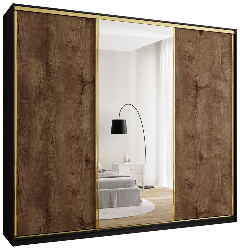 Szafa przesuwna z lustrem 280 cm GOLD NEW MAX