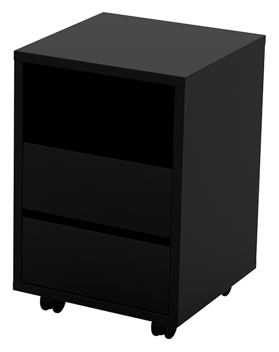 Czarny kontenerek do biurka na kółkach AGAPI
