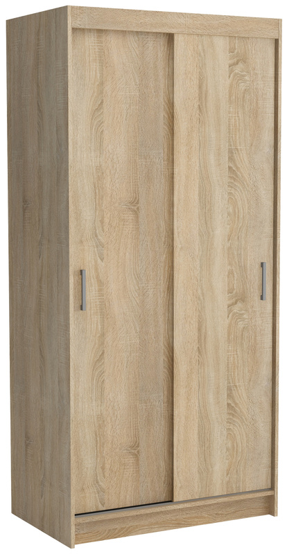 Nowoczesna szafa przesuwna 120 cm NASTE dąb sonoma z półkami