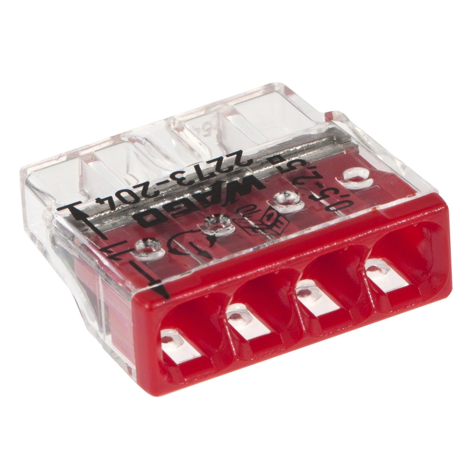 Wago Szybkozłączka mini 4x2,5mm czerwona 100szt.