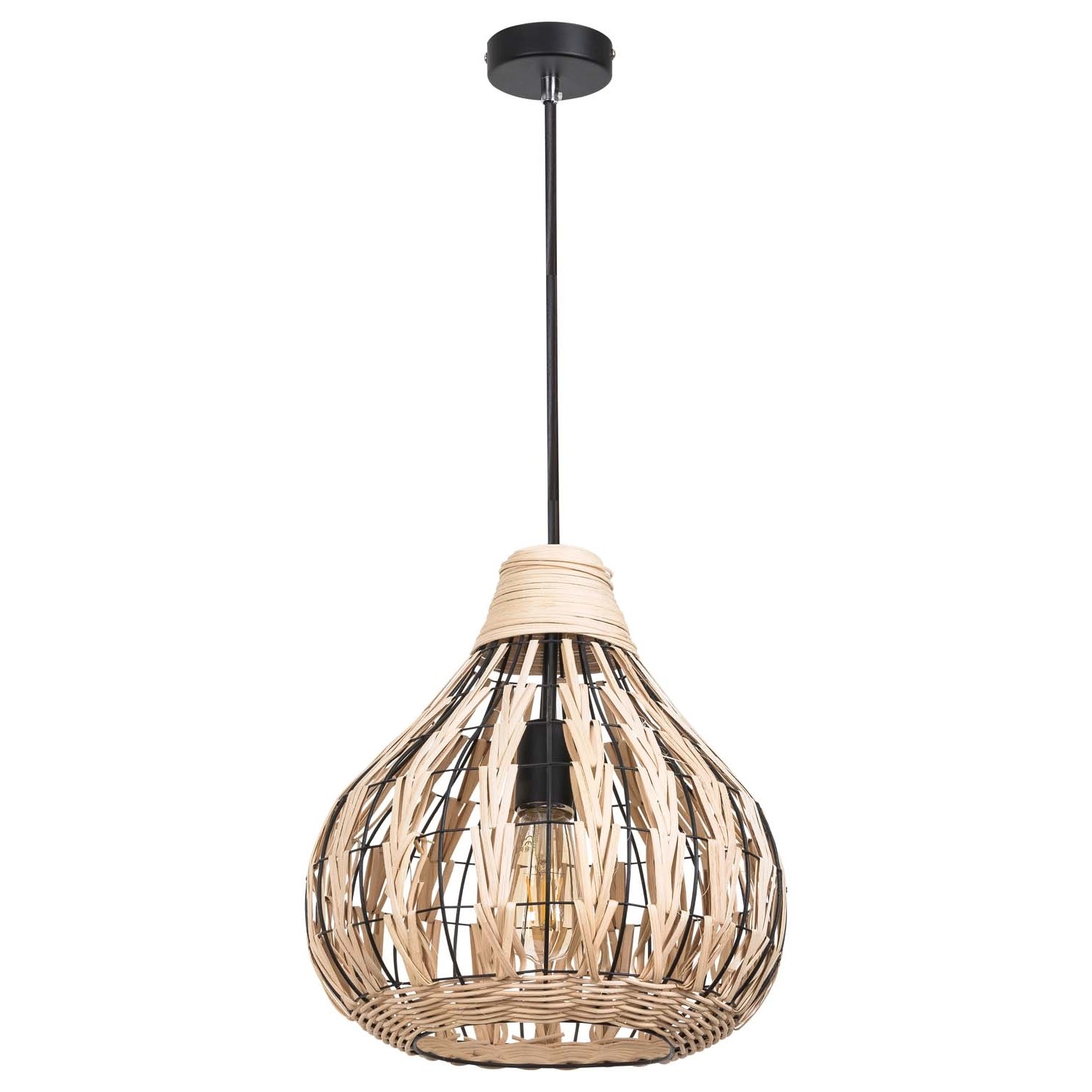 Lampa wisząca ZAHARA 1x40W E27 34 cm rattan