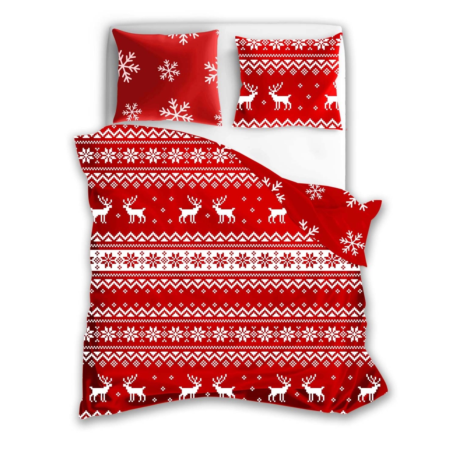 Faro Pościel flanelowa PURE FLANNEL 160x200 cm czerwona