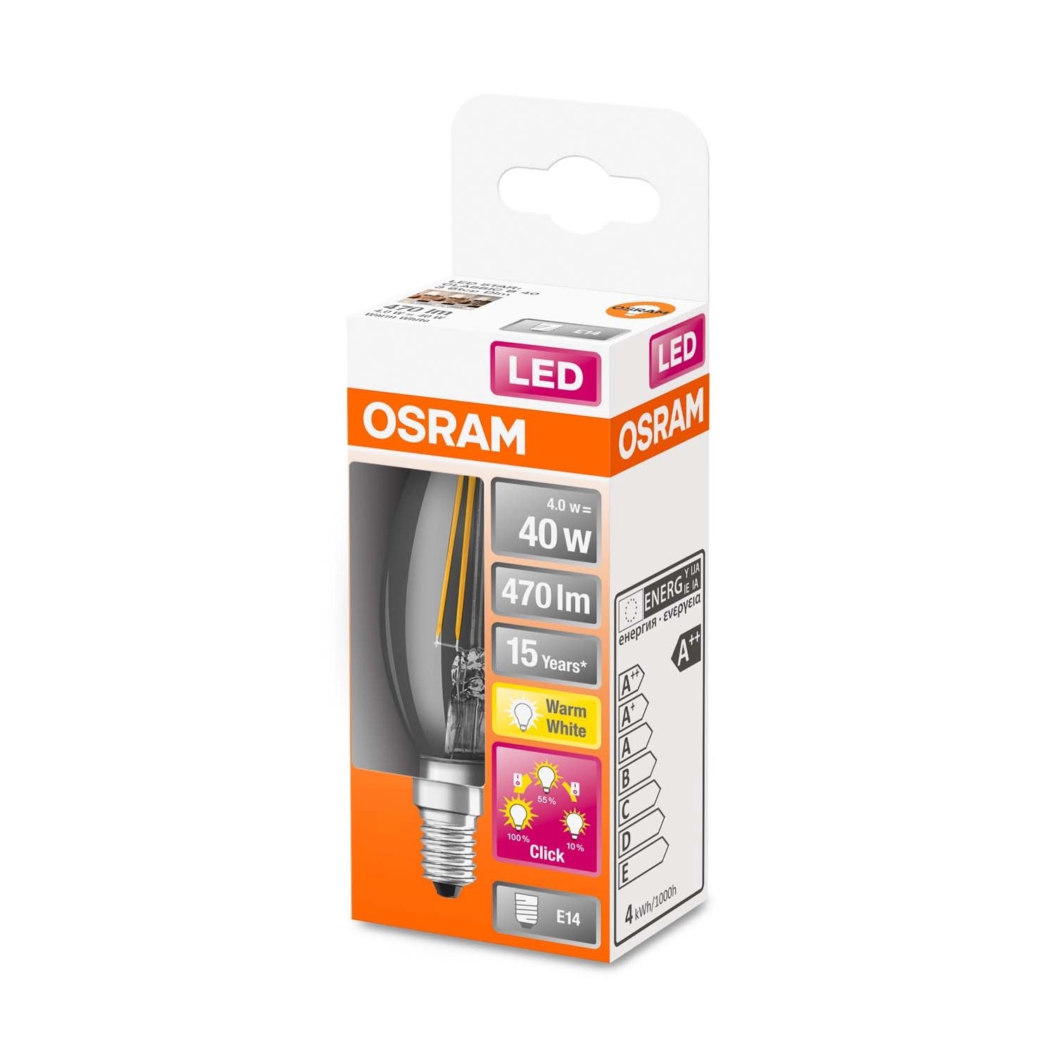 Osram Żarówka LED STAR CLASSIC B40 4W E14 470 lm 2700K