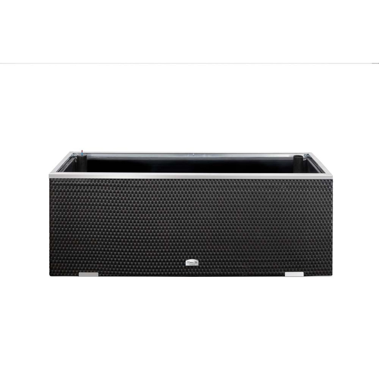 Donica rattanowa z nawodnieniem czarna - 95 x 39 x 43 cm