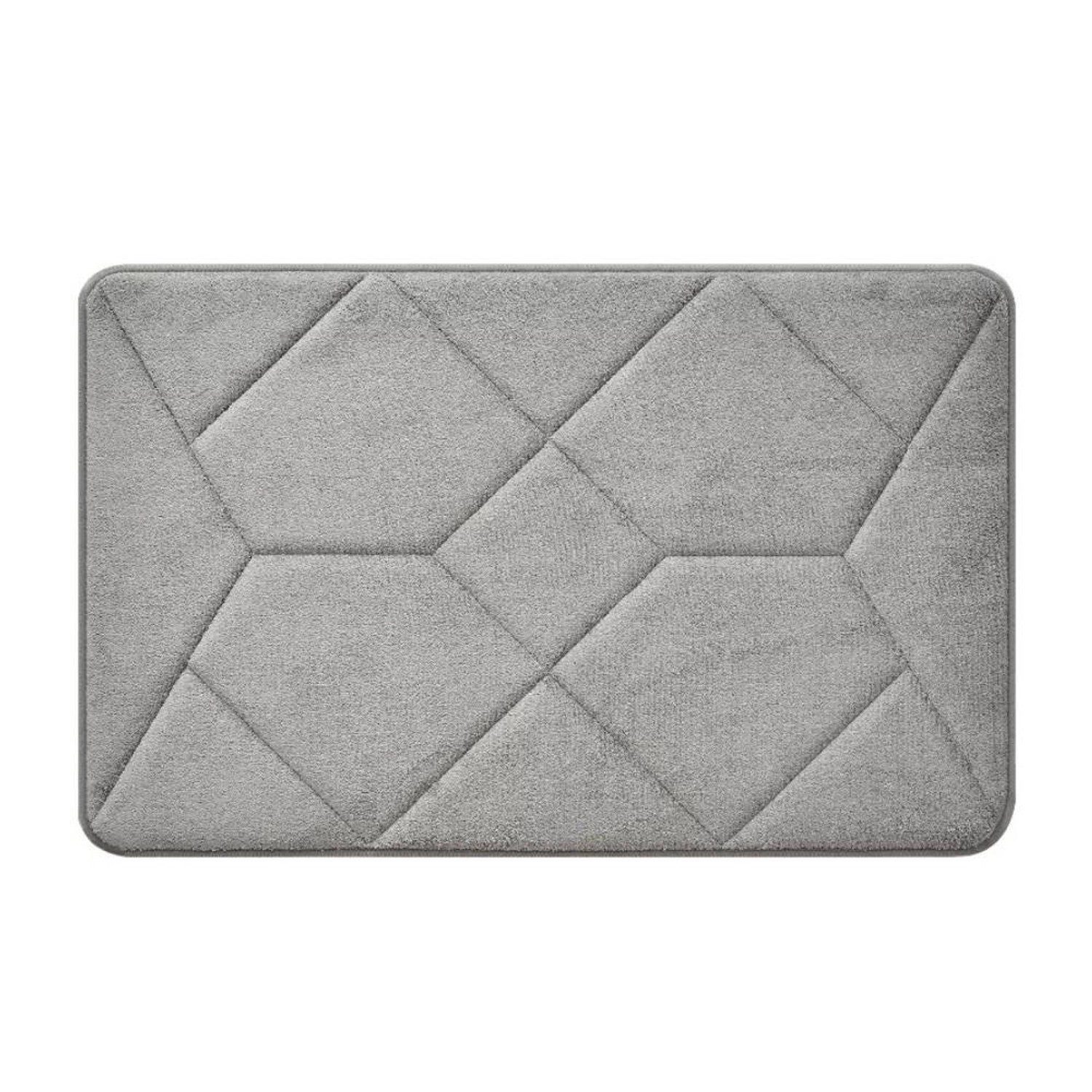 Dywanik łazienkowy 50 x 80 cm szary tłoczony