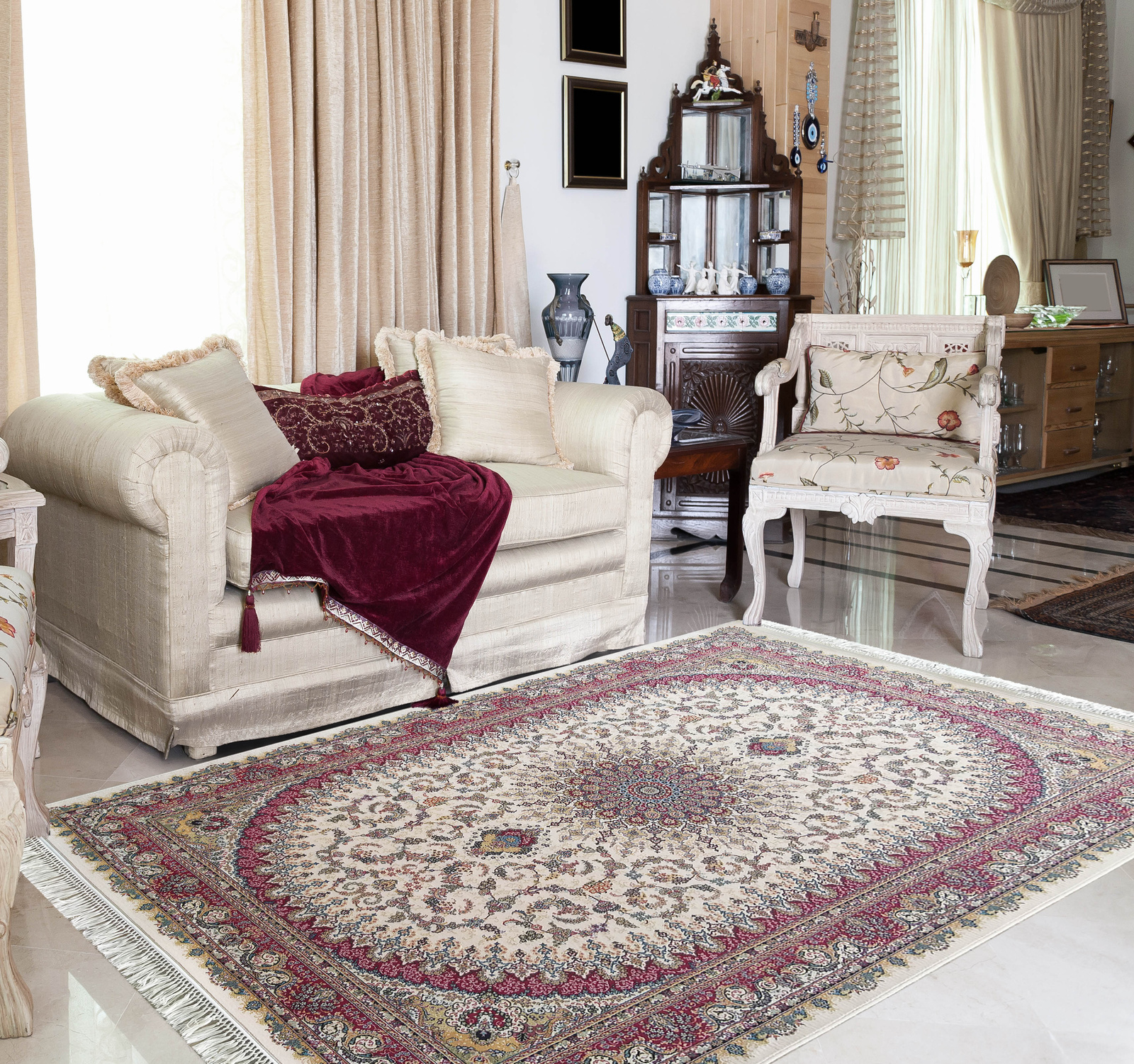 Kunsztowny dywan turecki- PERS- 02- czerwony